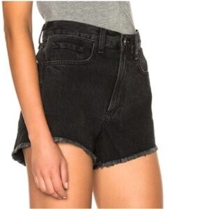 NWT Rag & Bone Justine Raw Hem Denim Short in Black Size 23